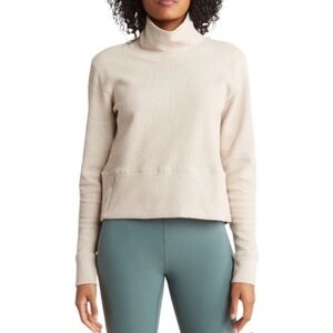 90 Degree by Reflex Ultra Jacquard Turtleneck Sweater M Cream/Off White